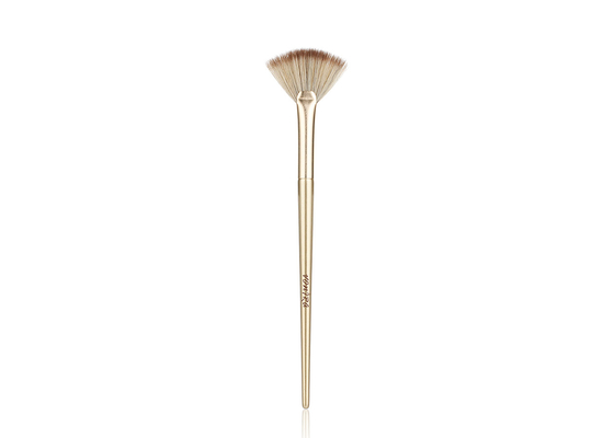 Vonira Studio Piękno Makijaż Kosmetyczny Highlighter Fan Brush Z Złotym Aluminiowym Ferrule Birch Wooden Ręcznik