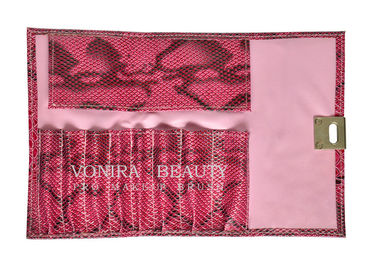 Skórzana wąż ze skóry 8 woreczków Pędzel do makijażu Pouch Roll Pouch Beauty Cosmetics Tool Poręczna torba
