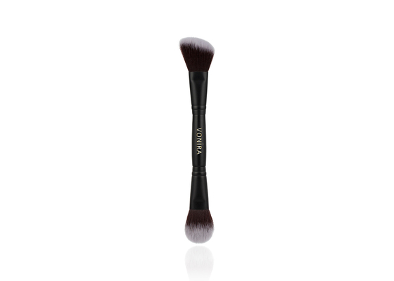 Vonira Professional Dual Ended Makeup Blush Contour Brush Dwustronny pędzel do bronzera z rozświetlaczem z czarnymi uchwytami