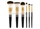 Classic Goat Hair Makeup Brush Set Three Tone Natural Hair Makeup Brushes With Gold Ferrules