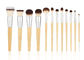 Wegańskie włókno syntetyczne 12 sztuk bambusowych pędzli do makijażu zestaw OEM