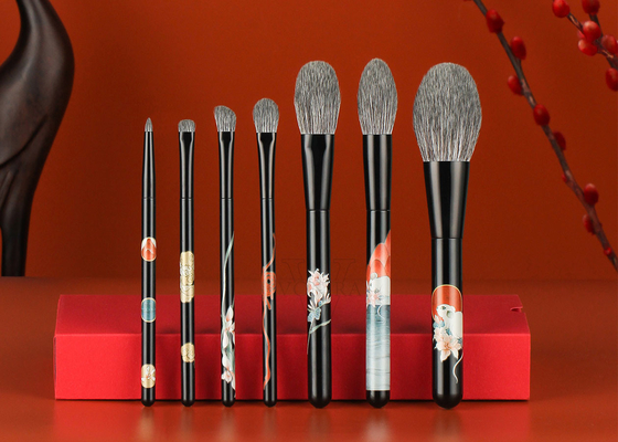 Profesjonalny szczoteczek do makijażu z wysokiej jakości włosami syntetycznymi Taklon PBT i silnym, stałym, matowym czarnym ferrulem miedzianym SA8000 i ISO9000