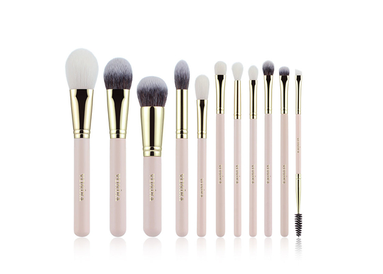 Vonira Brand New Basic 11 Pieces Makijaż Szczotki Collection Set de Brochas de Maquillaje Profesjonal Pink Gold Nude Color